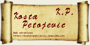 Kosta Petojević vizit kartica